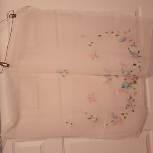 Pair of painted vintage curtains.